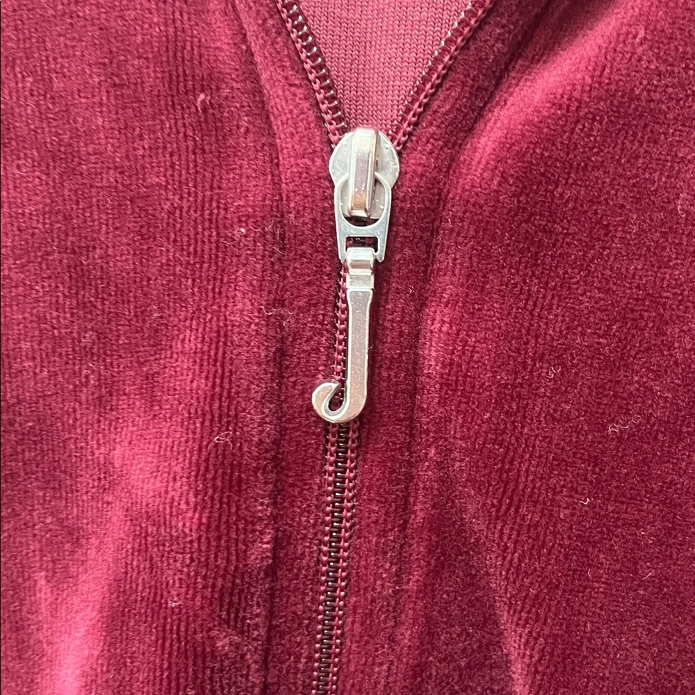Juicy Couture Maroon Velvet Hoodie Y2K - Picture 4 of 6